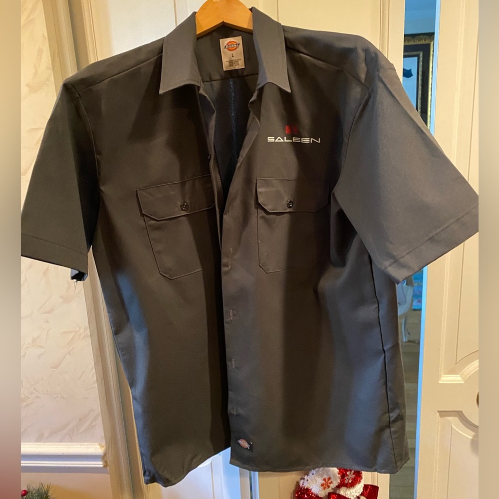DICKIES MENS WORK SHIRT CHARCOAL GREY L (SHOWS AS NEW/UNWORN UNWASHED.